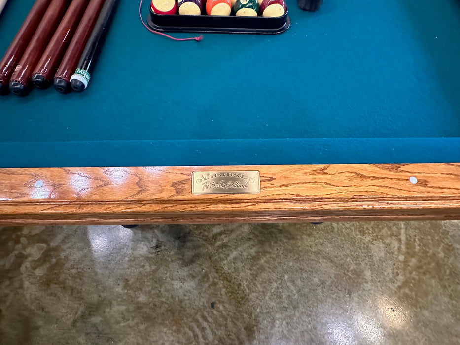 used olhausen classic oak 8' pool table rail