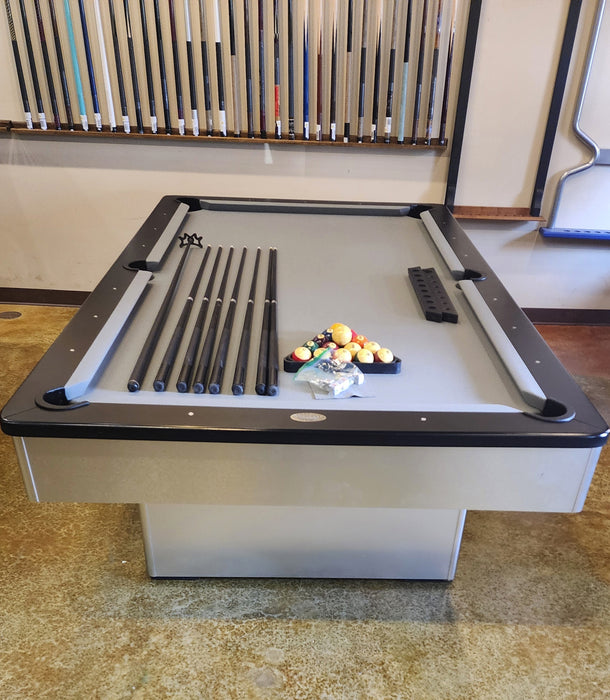 used olhausen monarch 8' pool table end view