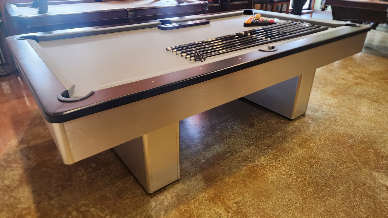 used olhausen monarch 8' pool table side view