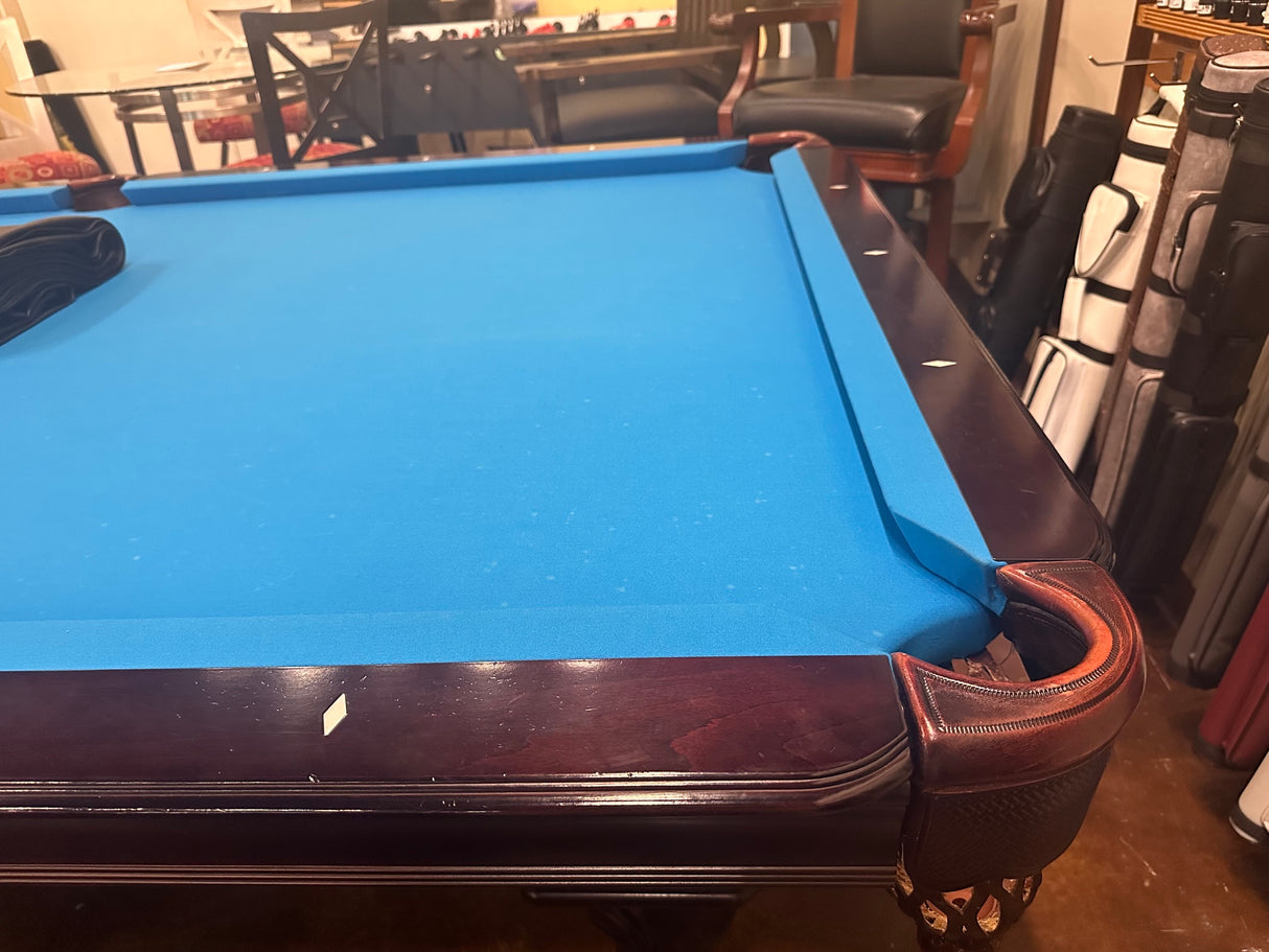 Used Olhausen Santa Ana 9' pool table rail detail