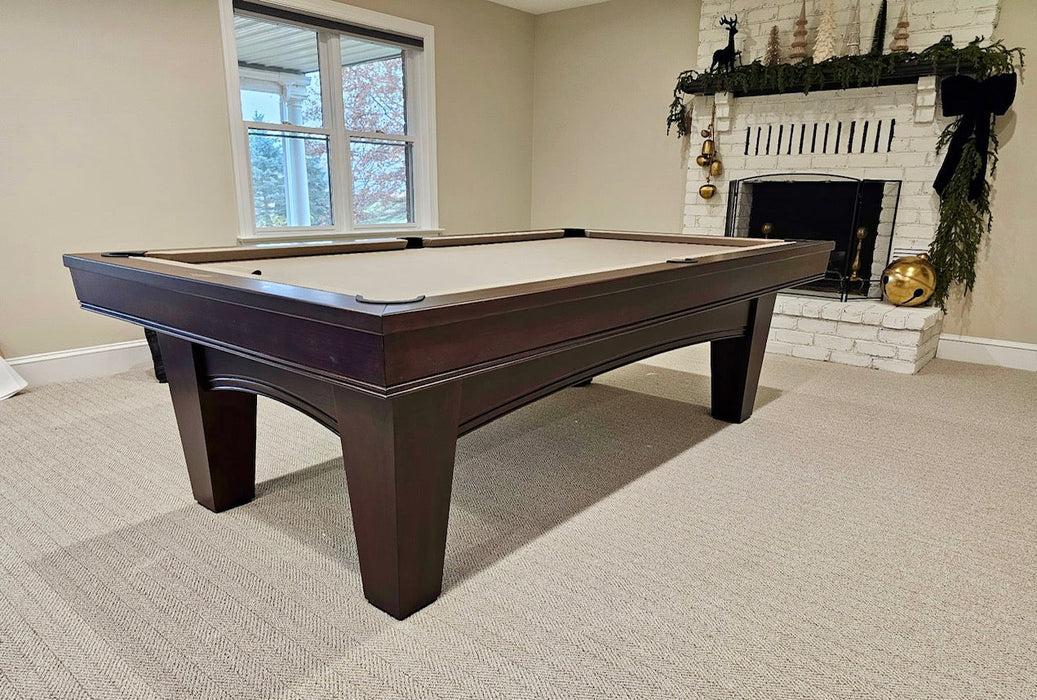 brunswick winfield espresso pool table khaki cloth main