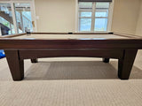 brunswick winfield espresso pool table khaki cloth side view