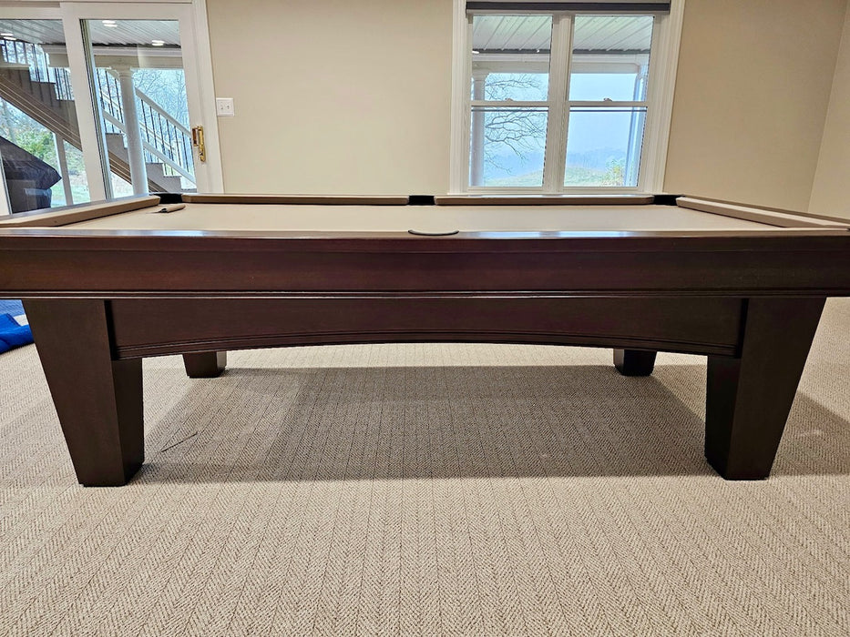 brunswick winfield espresso pool table khaki cloth side view