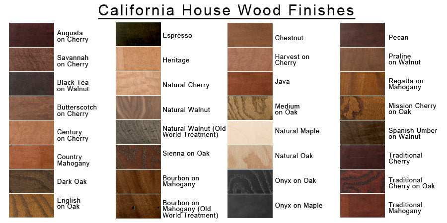 California House Atherton Shuffelboard Table finish options