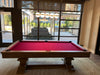 beaumont pool table silvered oak finish side