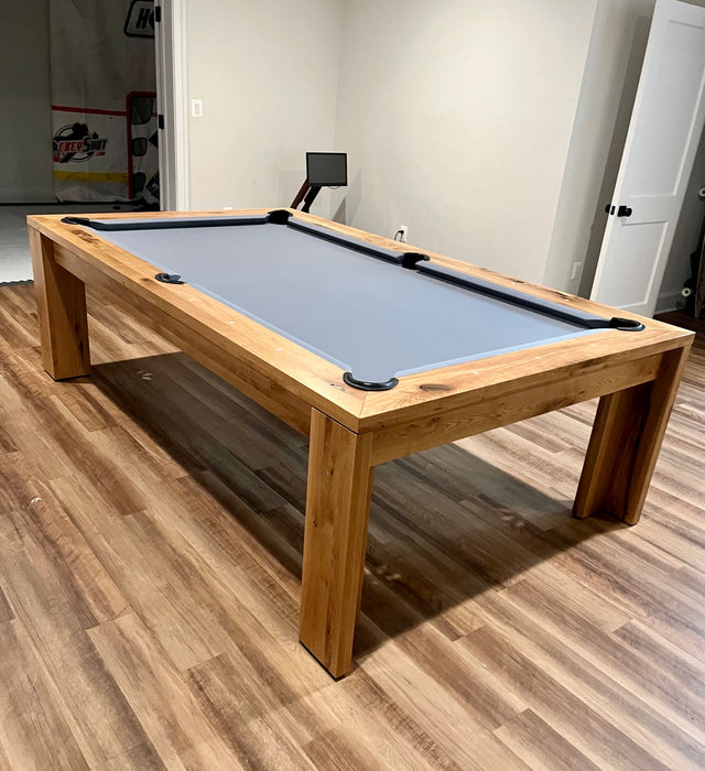 california house district pool table rustic white oak room setting