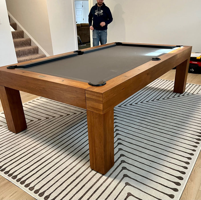 alta pool table walnut finish on rug 2