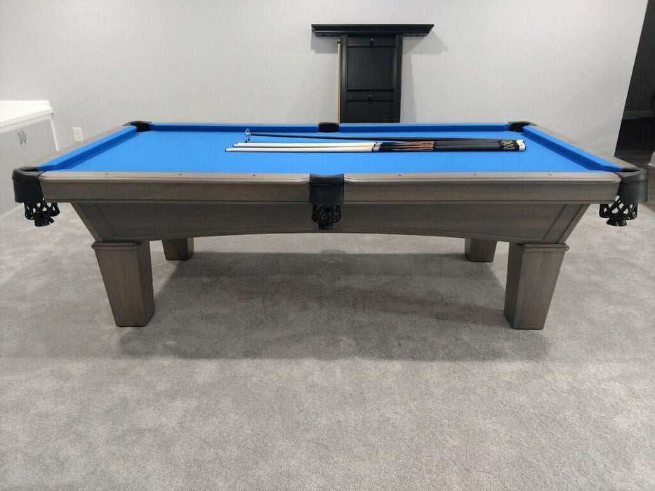 olhausen grace pool table matte fossil grey euro blue cloth side2