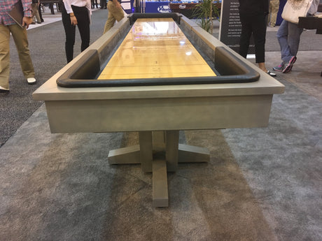 California House Petaluma Shuffleboard Table driftwood finish end