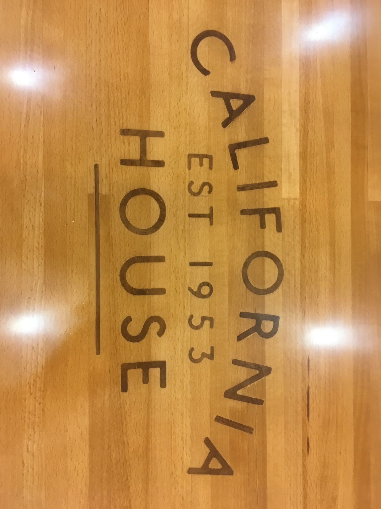 California House Custom Walnut Logo Inlay