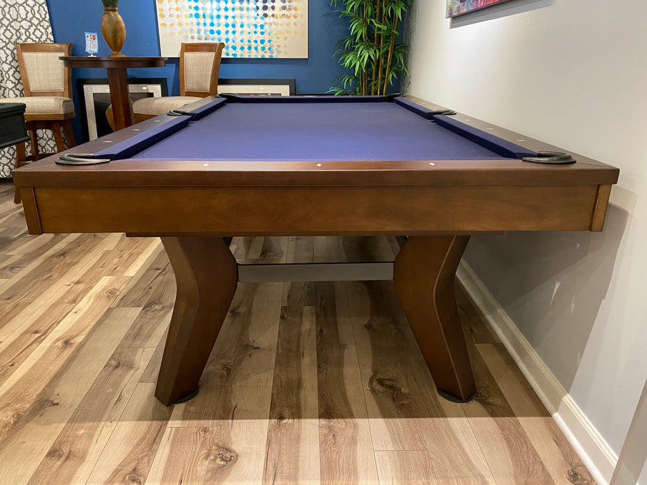 olhausen laguna pool table matte pecan showroom end