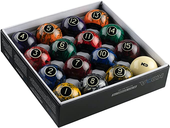 KODA Swirl Marbleized Billiard Balls — Robbies Billiards & Game Room Design