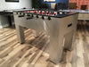 Modern Foosball Table Brushed Aluminum corner