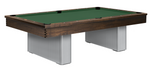 Monarch pool table brushed aluminum with rustic pine rails