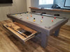 olhausen west end pool table smoke finish with drawer in room