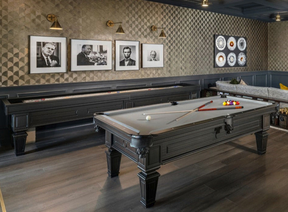Olhasuen Brentwood pool table and shuffleboard matte charcoal