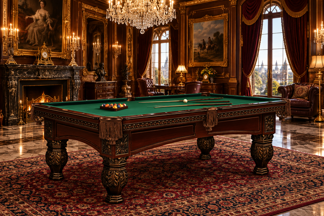 venetian pool table heritage cherry finish rendering