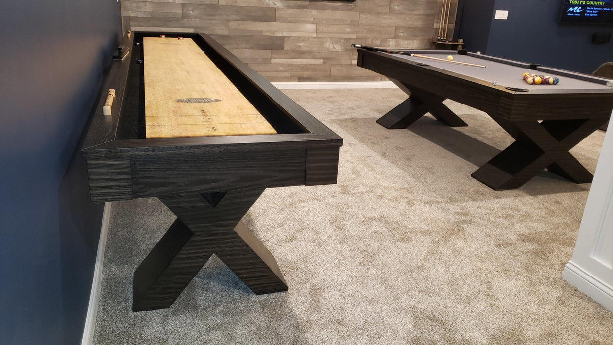 Olhausen Encore Shuffleboard Table and pool table charcoal finish