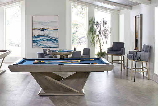 california house origami pool table room setting