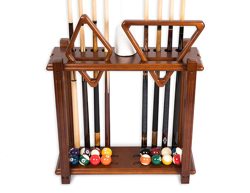 presdidential heavy duty straight floor cue rack chestnut