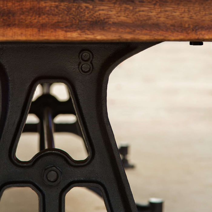 Restoration Style Iron and Wood Shuffleboard Table Leg