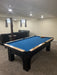 Olhausen remington pool table black lacquer with birds eye maple rails main
