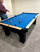 Olhausen remington pool table black lacquer with birds eye maple rails 3