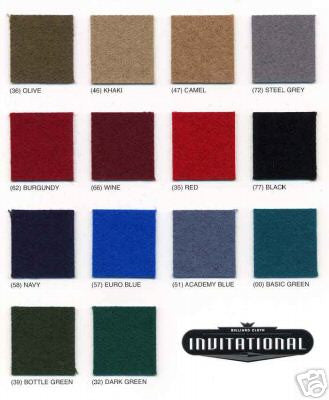 Standard Pool Table Cloth Color Options