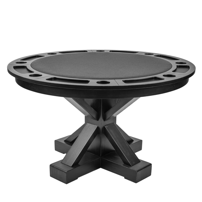 Darafeev Trestle poker game table charcoal black distressed finish