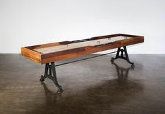 Restoration Style Iron and Wood Shuffleboard Table 9'