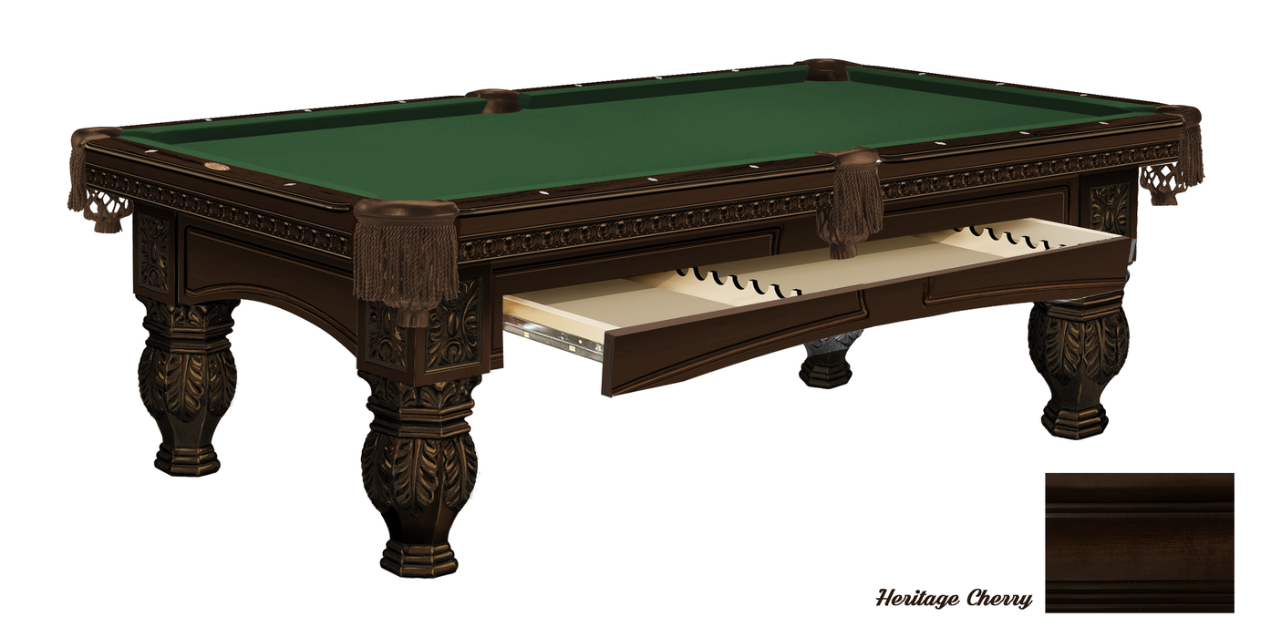 venetian pool table heritage cherry finish with drawer