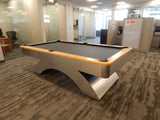 olhausen waterfall pool table aluminum with natural maple 2