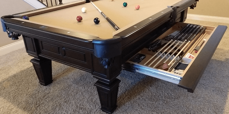 olhausen brentwood pool table drawer open