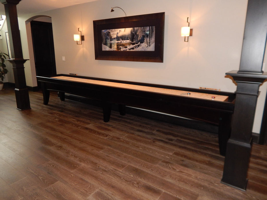 olhausen chicago shuffleboard black lacquer side view