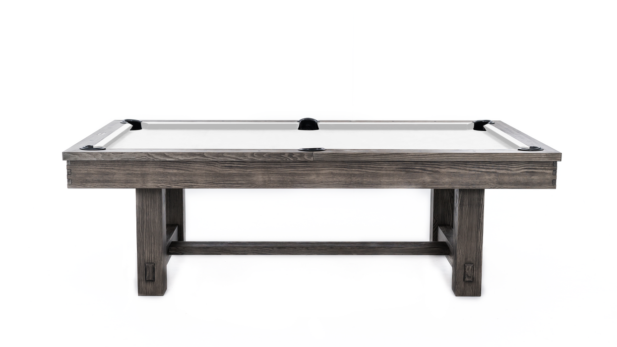 Plank and hide hamilton pool table weathered grey finish side