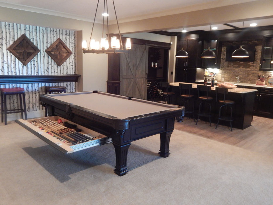 Hampton with drawer pool table matte slate