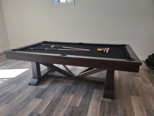 Plank and hide lucas pool table room