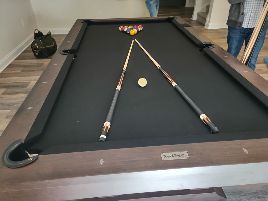 Plank and hide lucas pool table rail top