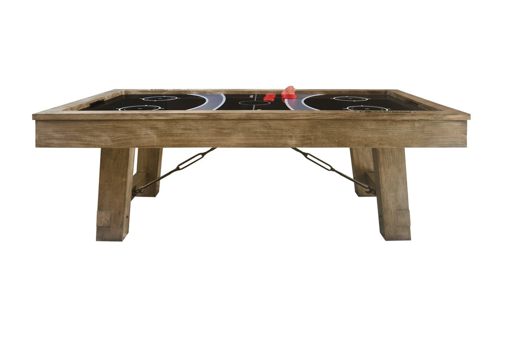 Isaac air hockey table side view stock