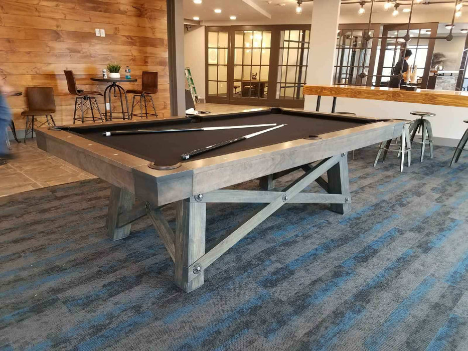 california house loft pool table driftwood finish