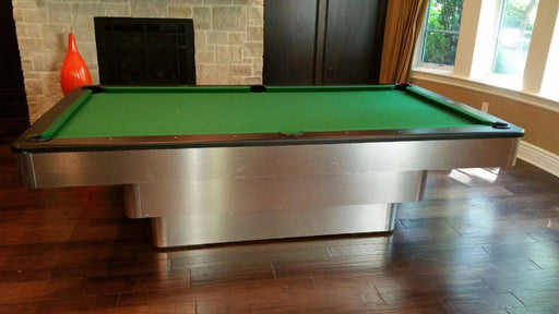 olhausen maxim pool table brushed aluminum green top