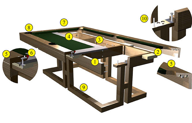 Canada Billiard Maze Pool Table construction