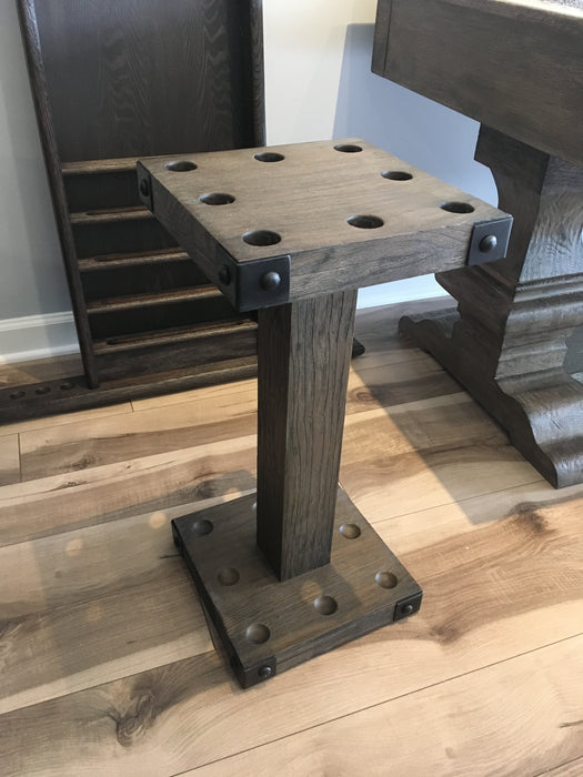 Plank and Hide Modern Floor Cue Accessory Rack