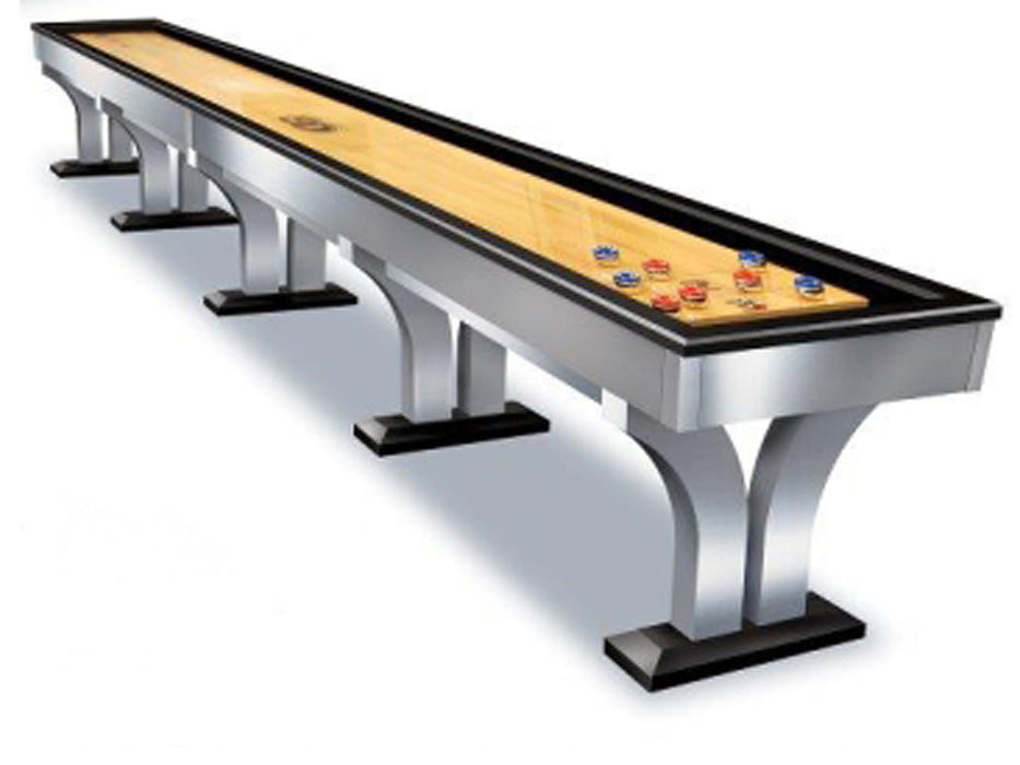 Olhausen Alexandria Shuffleboard Table brushed aluminum