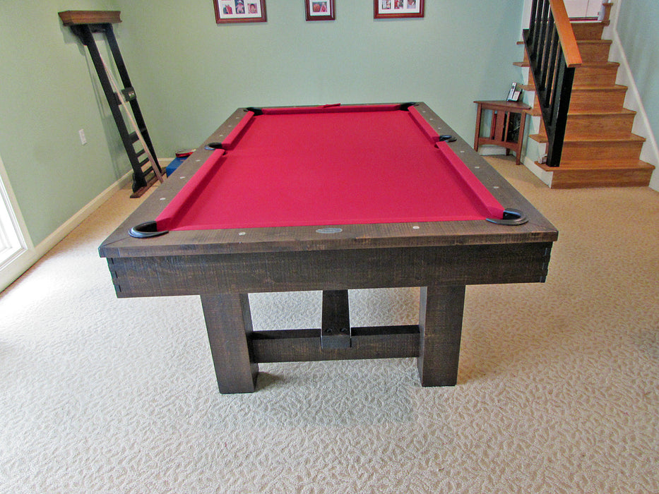 breckenridge pool table dark brown end leg detail