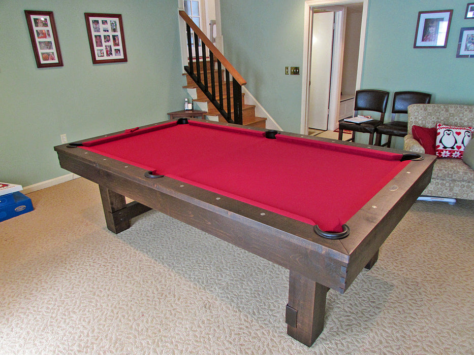 breckenridge pool table burgundy dark brown finish