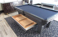 Olhausen classic pool table slate grey finish drawer open