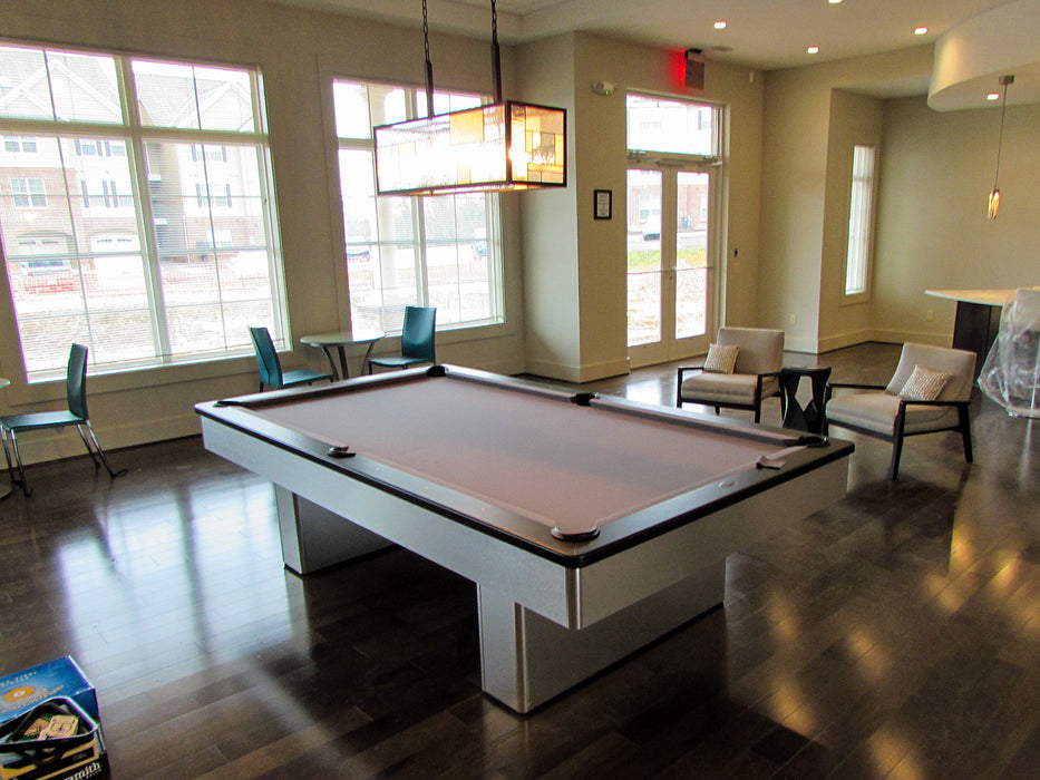 monarch pool table brushed aluminum room