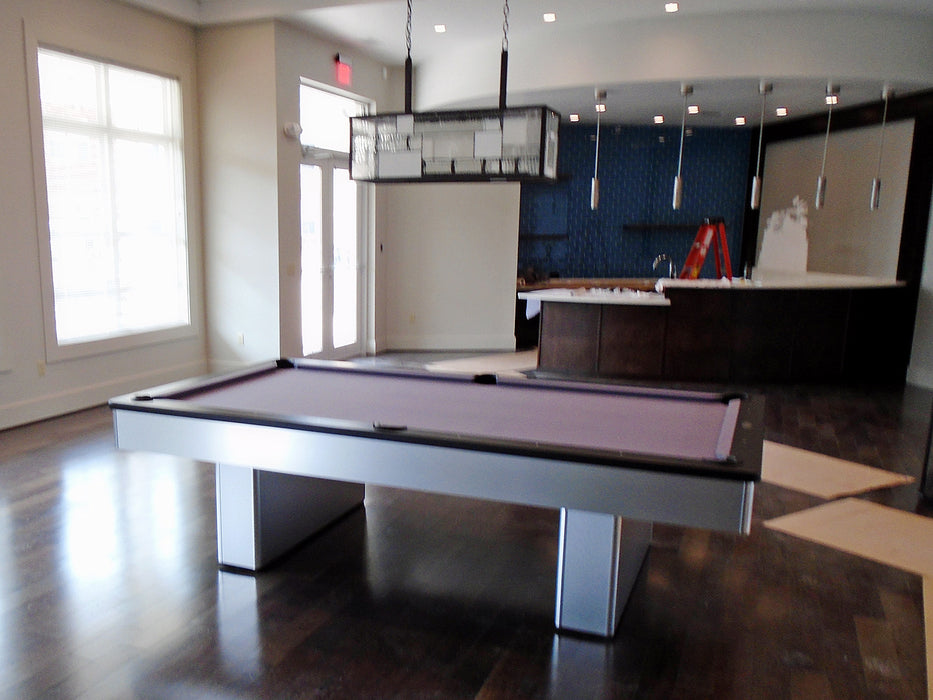 olhausen monarch pool table brushed aluminum