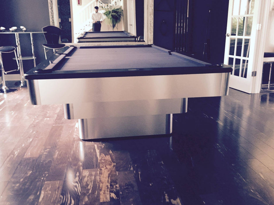 olhausen maxim pool table brushed aluminum end
